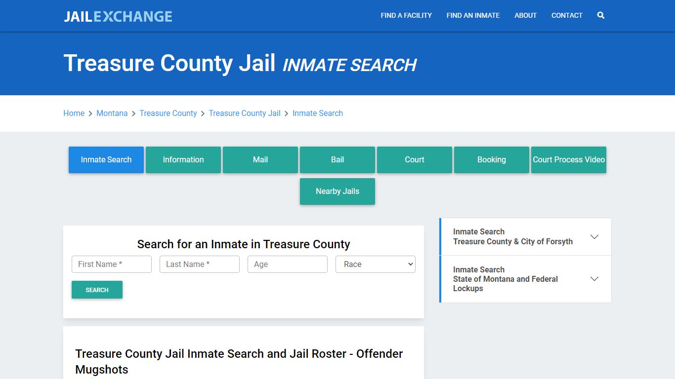 Treasure County Jail, MT Inmate Search: Roster & Mugshots