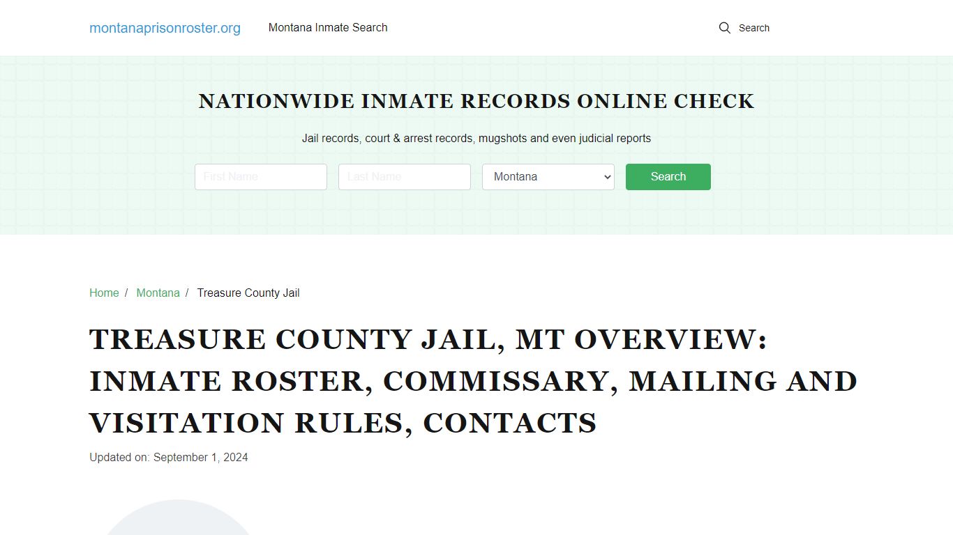 Treasure County Jail, MT: Offender Search, Visitation & Contact Info